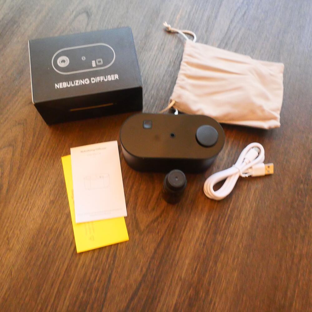NEW Black Waterless Essential Oil Diffuser Aromatherapy Portable Battery or Plug - Picture 8 of 14